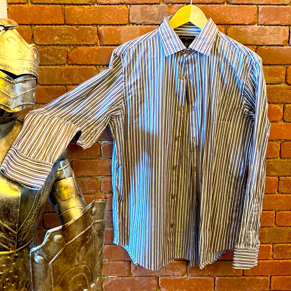 Blue and Brown Dress Shirt